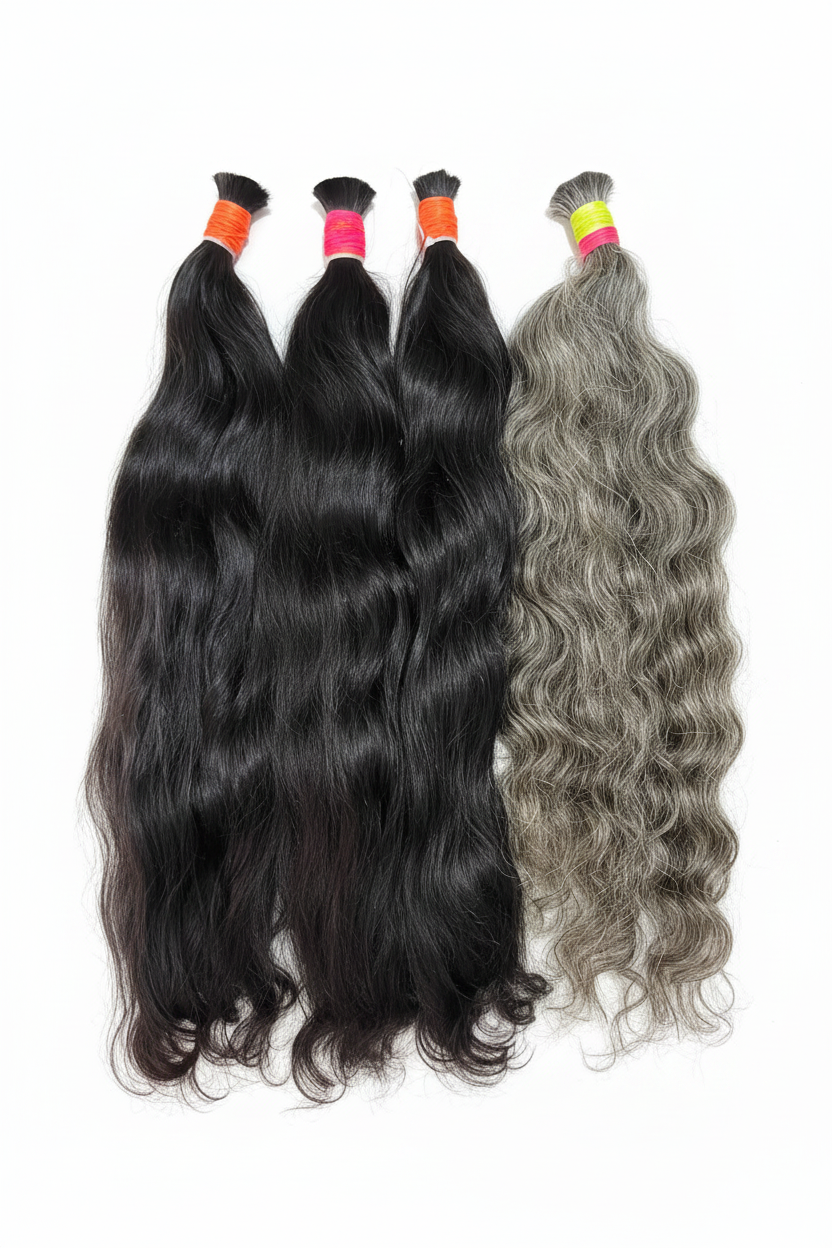 Bulk Hair - Black & Grey